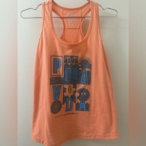 ALOtico Pura Vida Puerto Rican Peach Cotton Racerback Tank Top, Small